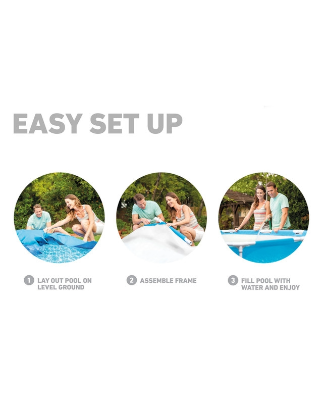 Intex Beachside Metal Frame 10' x 30" Above Ground Pool with Filter Pump